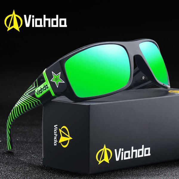 

viahda design men classic polarized sunglasses male sport fishing shades eyewear uv400 protection, White;black