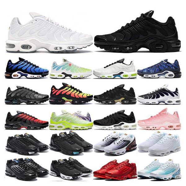 

boots tn plus 3 running shoes tn mens women triple white black laser blue volt glow oreo womens breathable sneakers trainers outdoor sp gbow
