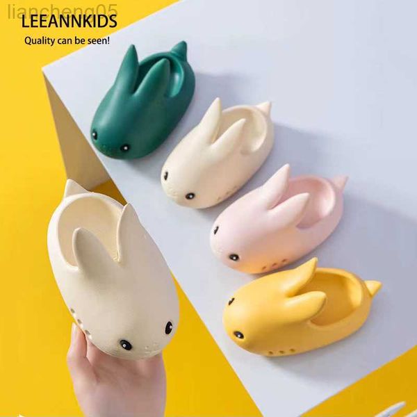 

slipper summer kids women slippers eva soft sole sandals cute cartoon rabbit girl shoes non-slip baotou home slipper platform flip flops w02, Black;grey