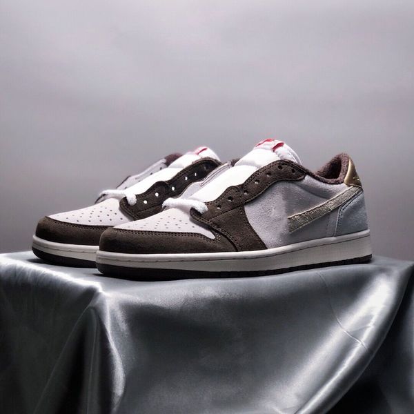 

2023 outdoor 1s low basketball shoes 1 low year of the rabbit sail university red brown lifestyle casual streetwear
