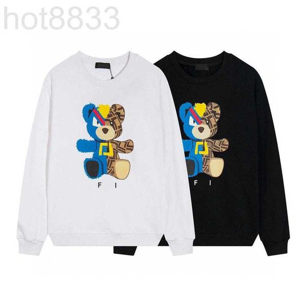 

men's hoodies & sweatshirts designer spring and autumn new women's pure cotton hoodie colorful maomao bear lovers the same style w, Black