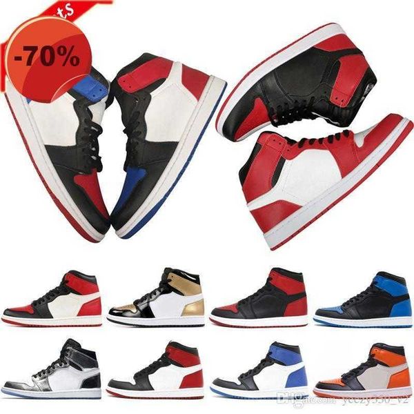 

sandals banned bred royal blue mid hare mens basketball shoes for men 1s shattered backboard trainers designers sneakers shoes..11, Black