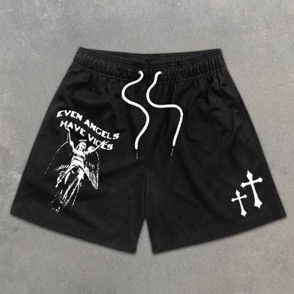 

men's shorts summer men y2k shorts gyms fitness bodybuilding male quickdrying running shorts joggers workout sports short pants sweatpa, White;black