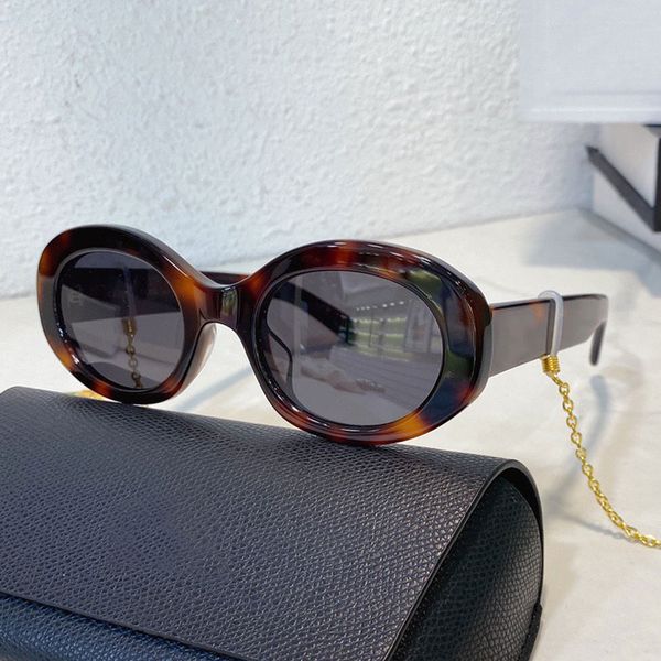 

triomphe 01 sunglasses for women 40194 blonde havana acetate frame lunett oval frame with logo ins net red same style all-match glasses with, White;black