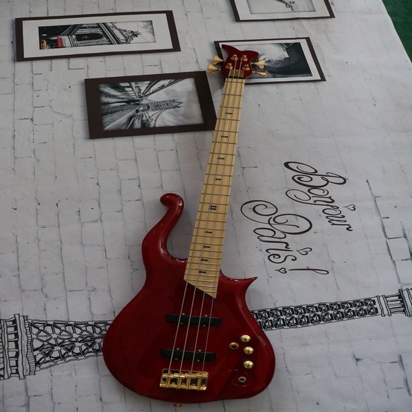 

boutique high-end red prince four-stringed bass, entry-level professional rock, our store can customize various electric guitars