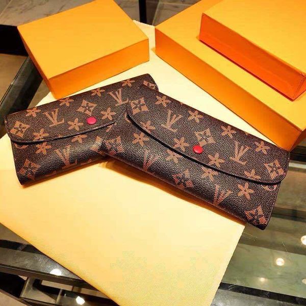 

designer lady long wallets pu purse classic women credit card holder 3 colours bags fashion wholesale with box l0114, Red;black