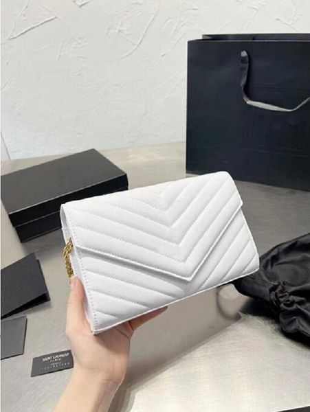 

fashion handbags shoulder luxurys designer bags metal chain gold silver women handbag genuine leather bag flip cover diagonal messenger cros