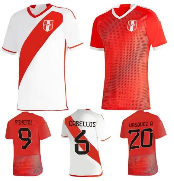 

2023 2024 peru soccer jerseys lapadula luis lberico pineau cuevas cartagena tapia valera aquino national team 23 24 football shirt, Black;yellow