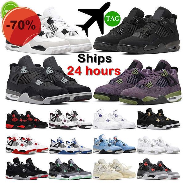 

sandals basketball shoes 4 for men women infrared 4s military black cat fired red thunder white cement pure money purple mens trainer sport