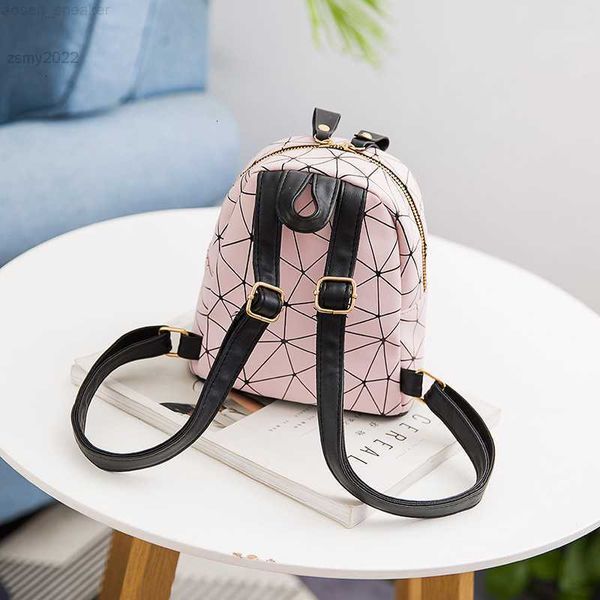 

women backpack diamond lattice pu leather mini backpack fashion female school bags girl daily geometry travel bag