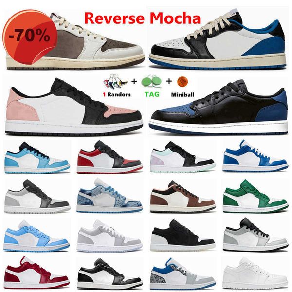 

sandals mens sandals jumpman 1 low reverse mocha 1s basketball shoes, Black