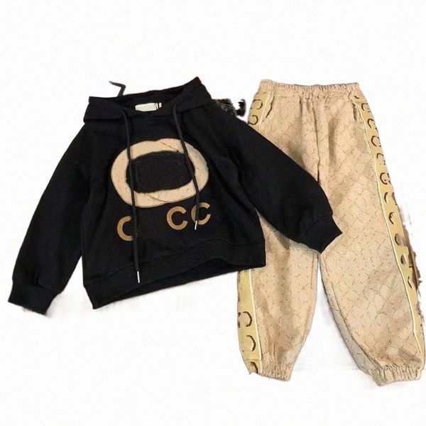 

g kids sets baby sells new autumn clothing fashion clothes set toddler boy girl pattern casual child loose trousers 2pcs designer outfit cl, White