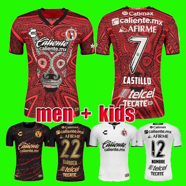 

2022 2023 tijuana de xolos soccer jerseys 22 23 club manotas martinez angulo castillo rosa home away men kids kit football shirt, Black;yellow