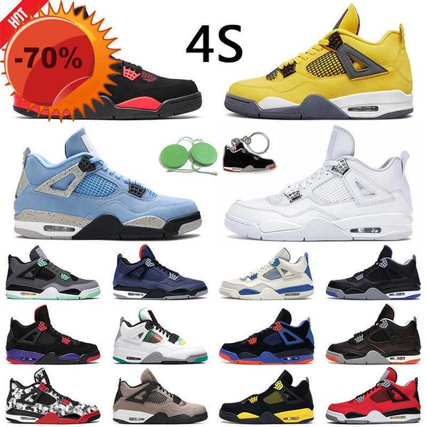 

sandals jumpman 4 retro pure money basketball shoe 4s university blue taupe haze white cement sail back cat mens trainer outdoor sports snea, Black