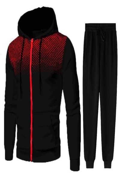 

jogging clothing winter men039s outdoor sports and leisure suit mxxl color matching cotton loose4141499, Black;red
