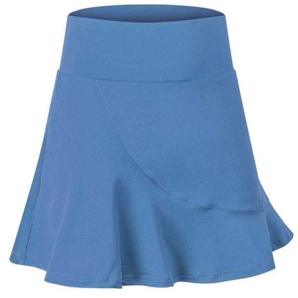 

new lulus 2023 women sports skirt loose fake yoga shorts underwears anti light fast dry running fitness casual beach golf 2pwl, Black
