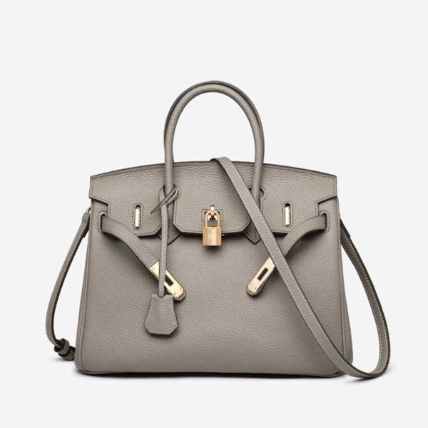 

women's 30cm bag high layer leather women's fashion trend leather shoulder bag 50%off black white purses handbag one-shoulder hand