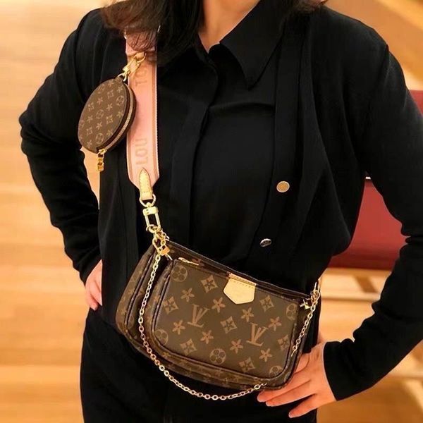 

3 pcs set favorite genuine leather bags women crossbody purse messenger bags handbags flowers designers shoulder louise lady shopping bag