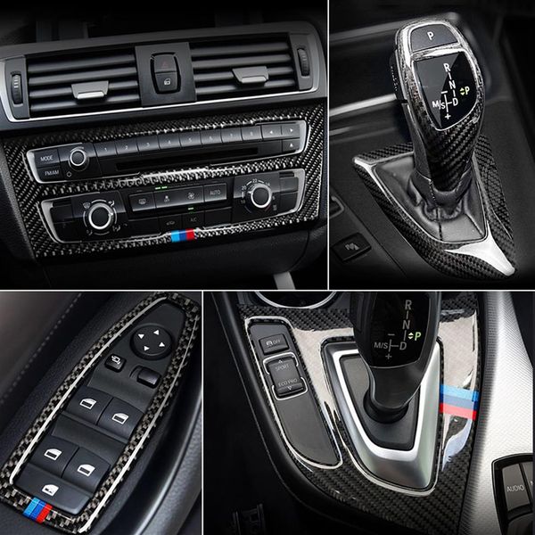 

carbon fiber for bmw 1 2 series f20 f21 f22 f23 interior gearshift air conditioning cd panel door armrest cover trim car sticker a336c