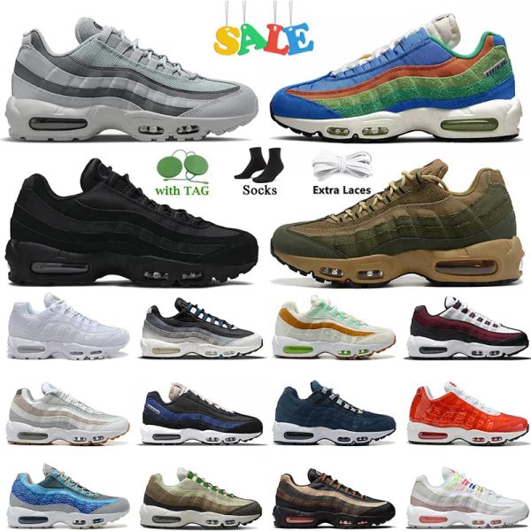 

cushion 95s running shoes mens women 95 triple white black sports jogging greyscale unity pure platinum sneakers tennis trainers with socks