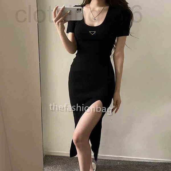 

designer woman casual dresses short sleeve summer womens dress slit skirt outwear slim style with budge designer lady 01oe