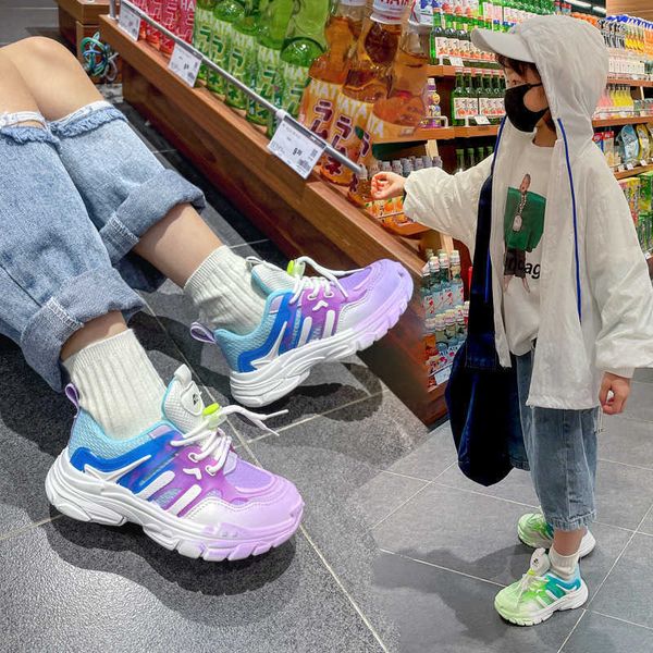 

sneakers dome cameras ldren mesh sport shoes 2022 spring fashion girls boys soft lace-up running shoes kids versatile casual sneakers breaab, Black;red