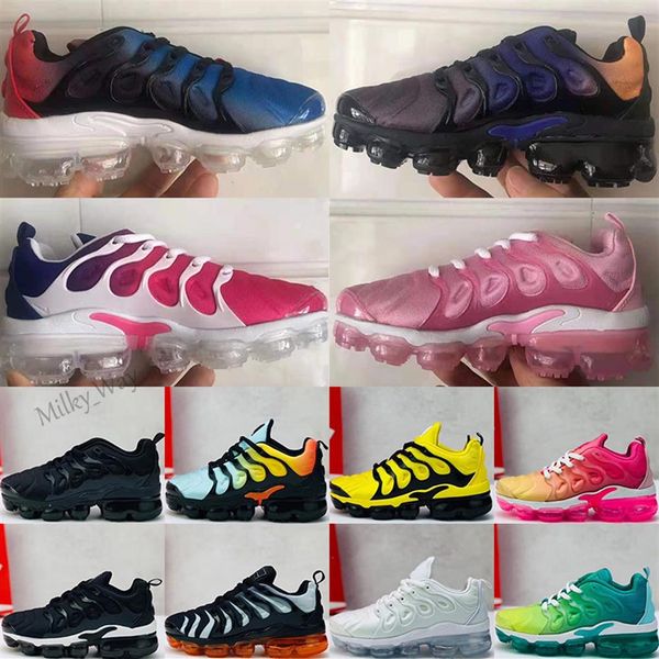 

kids tn plus designer shoes sports running children boy girls trainers sneakers classic outdoor toddler size 24-35278j, Black