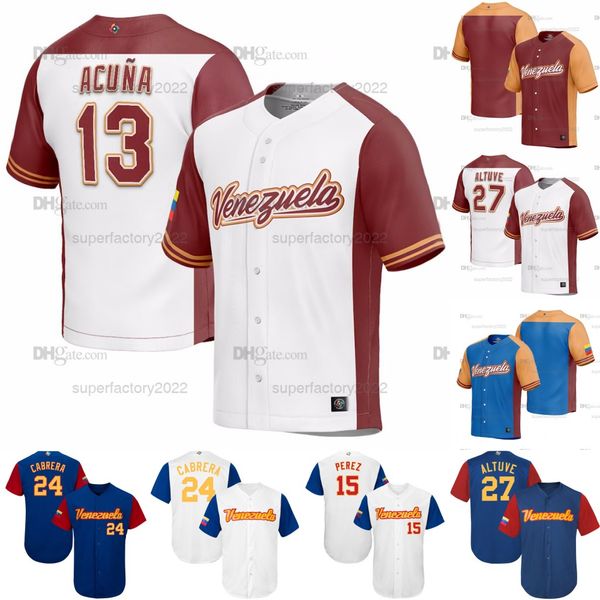 

team venezuela 2023 world baseball classic jersey martin perez ranger suarez jesus luzardo pablo lopez andres gimenez miguel rojas luis arra, Blue;black