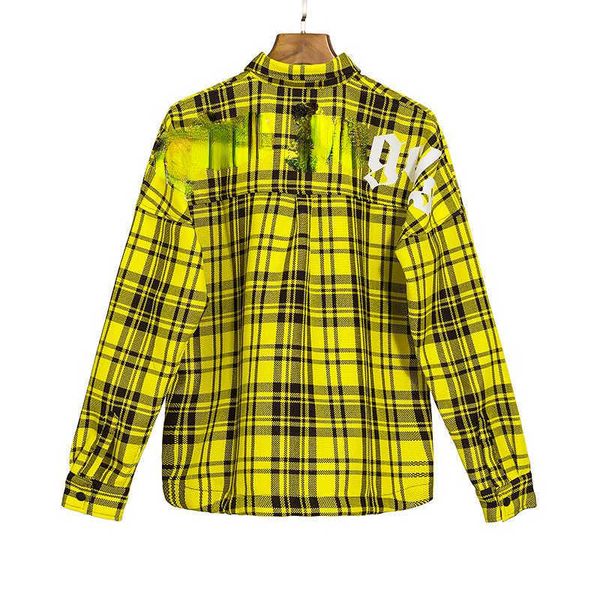 

fashion casual shirt men women long-sleeved shirts designer shirt loose hip-hop cardigan thin jacket letter-printed plaid coat 5827, White;black