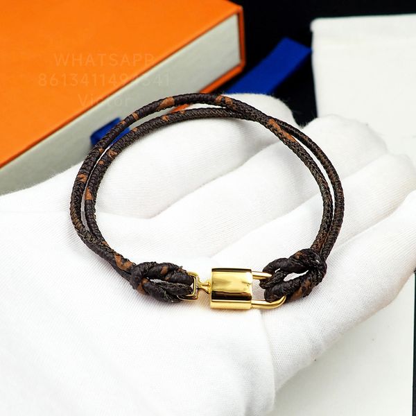 

lw lock it again bangle bracelets for women calfskin for man canvas link lock head design vintage official reproductions classic style exqui, Black