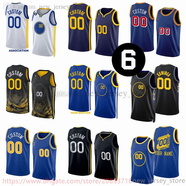 

custom 2023 new season printed basketball jerseys 30 stephen 22 andrew curry wiggins 11 klay thompson 23 draymond 3 poole green 00 jonathan, Black;red