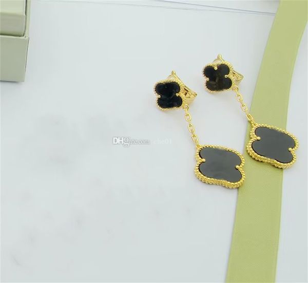 

designer earrings van clover stud flower earring luxury women fashion earings jewelry metal woman earring fdhcb, Golden;silver