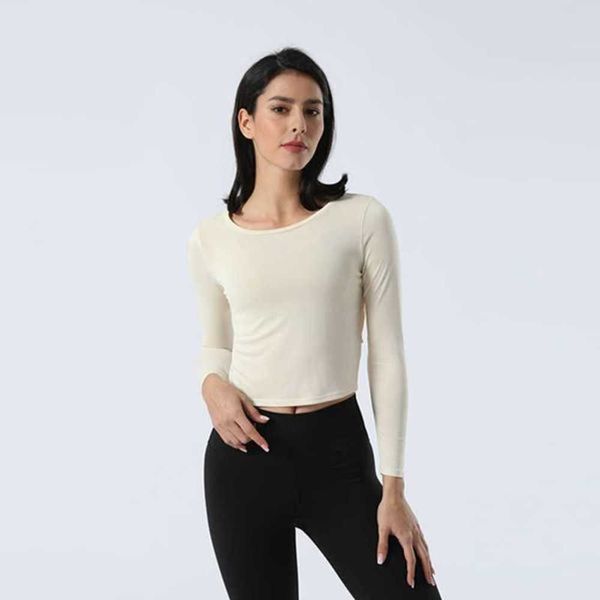 

lulus active sets girl yoga long sleeve t shirts fitness sports running leisure dance training fashion open back t-shirt and attractivei350, Gray