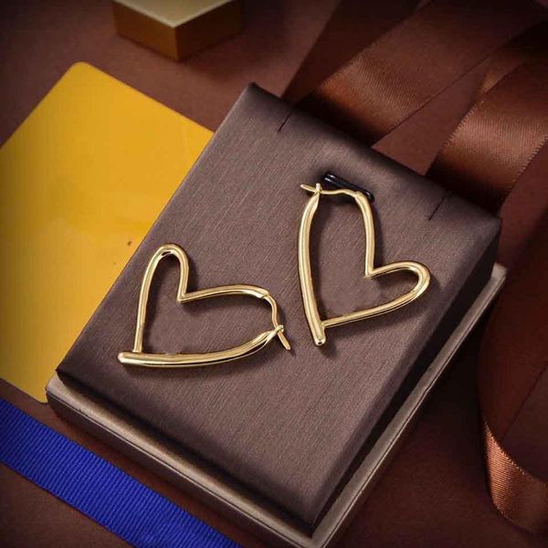 

designer large silver hoop earrings women fashion long gold heart shaped earrings suitable for mother girlfriends holiday birthday7767095, Golden;silver