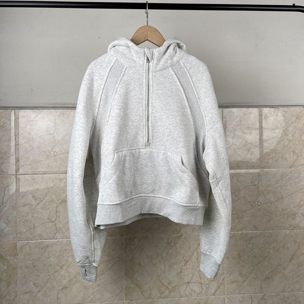 

women's hoodies sweatshirts lulus yoga sweatshirt half zip scuba hoody outdoor gym clothes workout fitness thick, Black