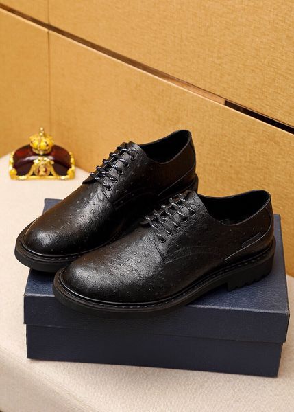 

2023 men's dress shoes fashion genuine leather breathable business oxford shoes formal party wedding flats size 38-45, Black