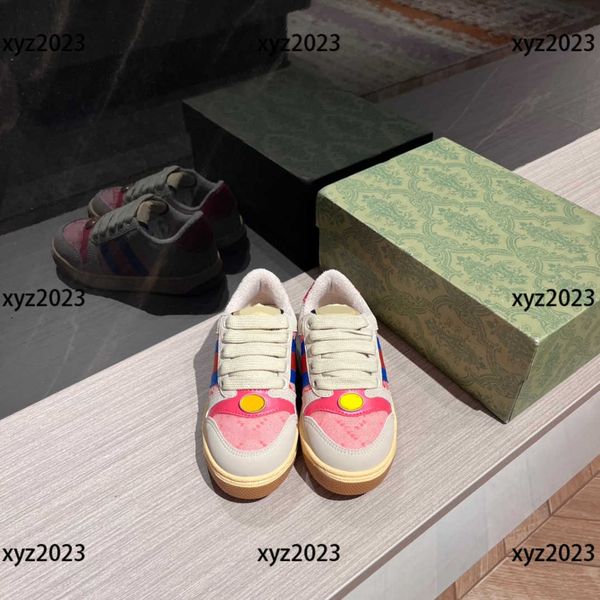 

girl casual shoe child sneakers baby shoes strong elastic shoelaces 2023 new products box packaging spring children's size 24-35, Black;red