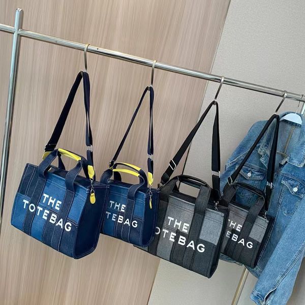 

the tote bag womens designer size 26-41 cm bags blue denim black canvas shoulder bags handbag practical capacity travel work luxury ags fash