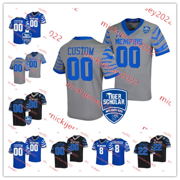

custom stitched memphis tigers football jersey tony pollard riley patterson darrell henderson chris claybrooks jake elliott jj. russell memp, Black