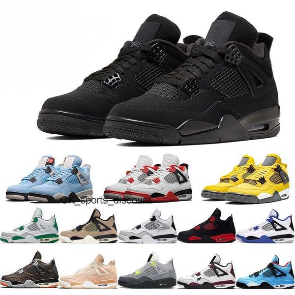 

university blue 4 4s mens basketball shoes retro white oreo cool grey metallic purple black cat bred shimmer cactus jack infrared men women