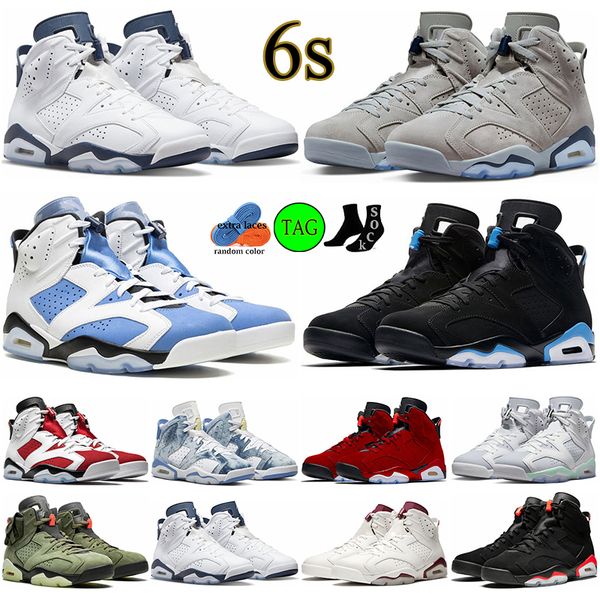 

6s basketball shoes jumpman 6 retro university blue toro unc cactus jack georgetown mint foam midnight navy red oreo mens trainers sports sn, Black
