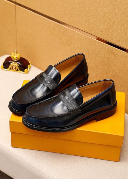 

2023 men formal office dress shoes fashion brand designer business casual loafers party wedding oxfords size 38-45, Black