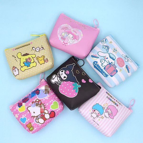 

11cm anime kuromi purse girl women cartoon dog coin bags kid wallet zx0021, White