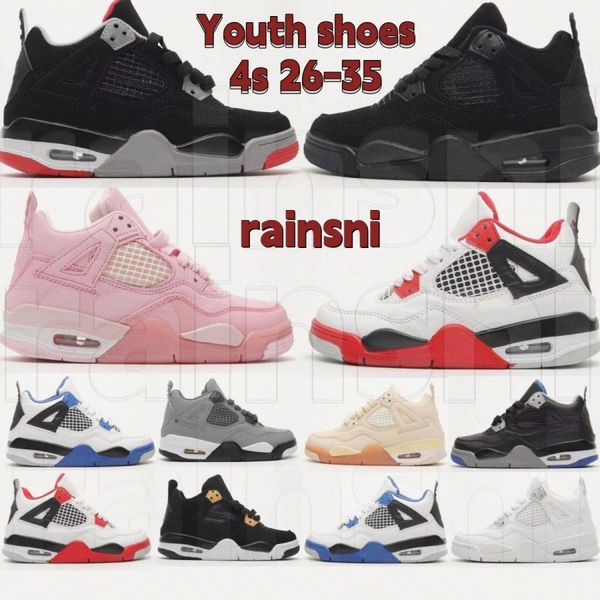 

kids shoes high athletic children 4s basketball boys girls sports sneakers youth shoe 26-35hmzd# yj41, Black