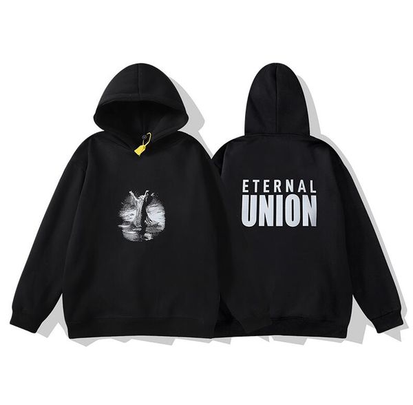 

black mens hoodie fleece jumper designer hoodies jesus union streetwear pullover sweatshirt men's clothing
