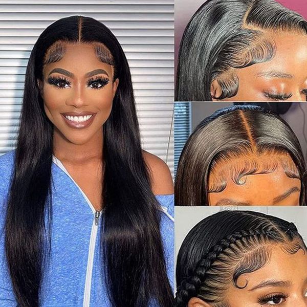 

wig straight lace front wig brazilian lace front human hair frontal, Black