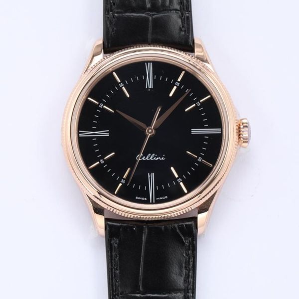 

ew factory luxury watch 39* 11.5mm 3132 movement refined steel case italian cattle belt timing, thickness and structure are synchronized wit, Slivery;golden