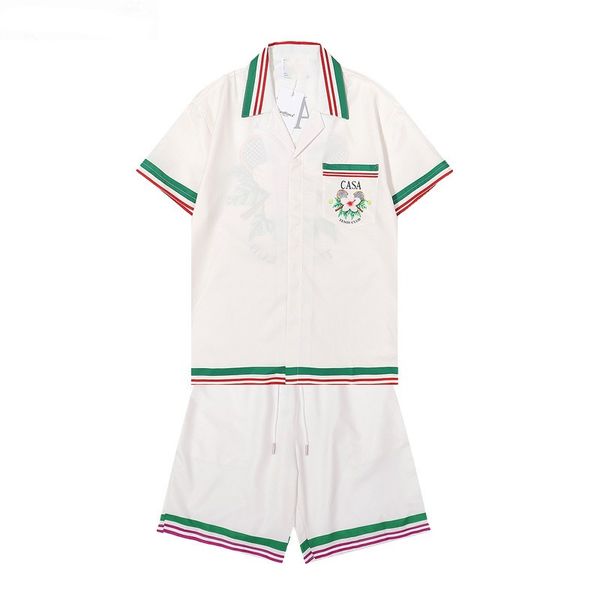 

men's shorts summer short-sleeved t-shirt men's gradient suit set with handsome clothes trend tide brandmen's 017, White;black