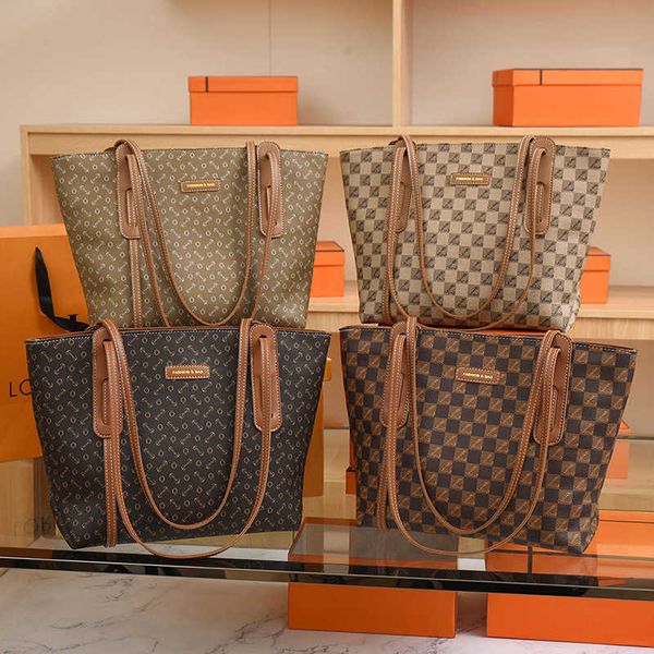 

shopping bag new one shoulder for women tote color contrast large capacity factory made urban mom purse outlet