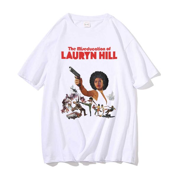 

men's t-shirts vintage 90s comic style lauryn hill inspired the miseducation of lauryn hill graphic tshirt men women hip hop oversized, White;black